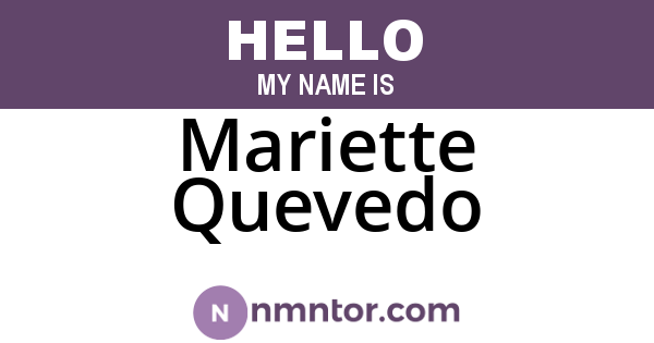 Mariette Quevedo