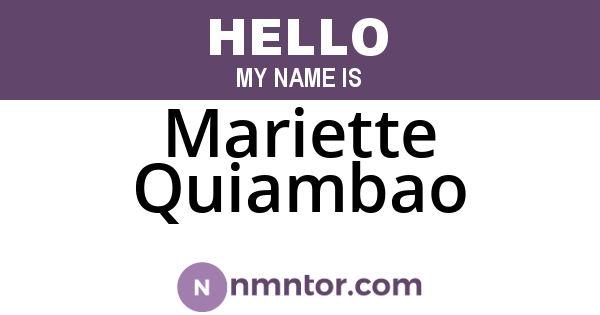 Mariette Quiambao