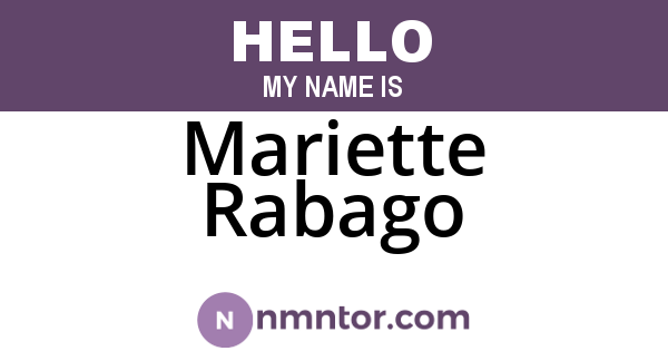 Mariette Rabago
