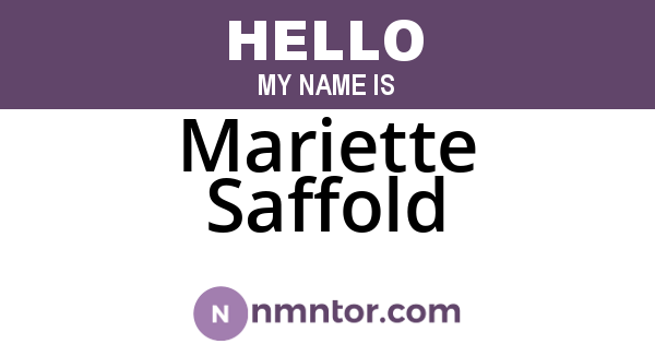 Mariette Saffold