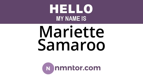 Mariette Samaroo