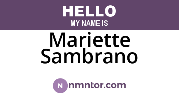 Mariette Sambrano