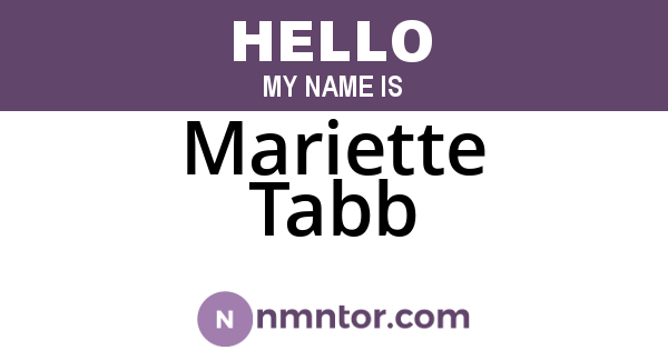 Mariette Tabb