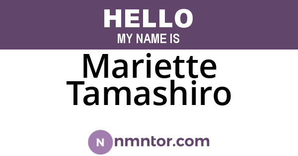 Mariette Tamashiro