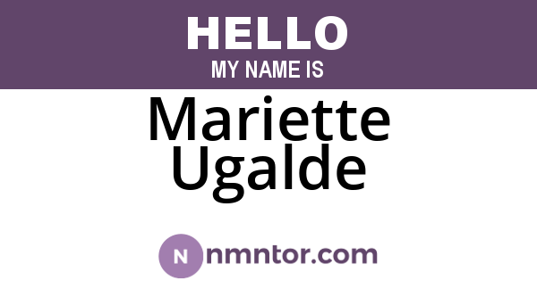 Mariette Ugalde