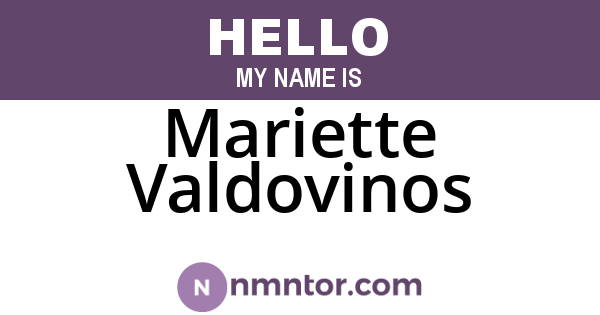 Mariette Valdovinos