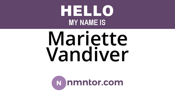 Mariette Vandiver