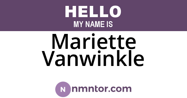 Mariette Vanwinkle
