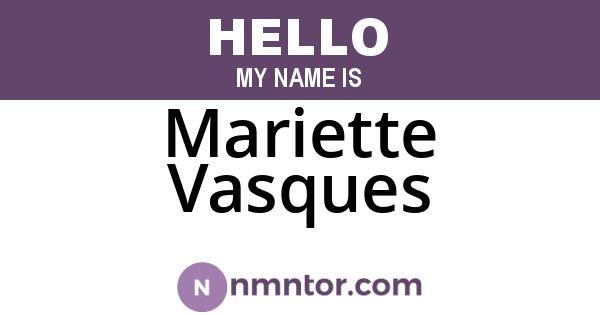 Mariette Vasques