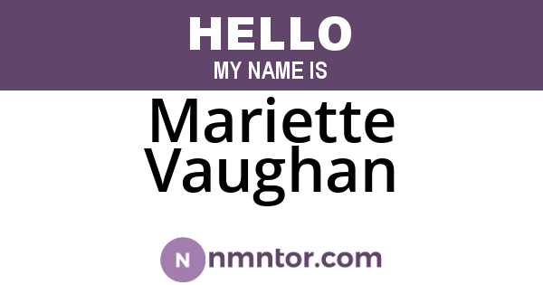 Mariette Vaughan