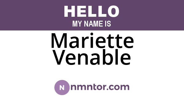 Mariette Venable