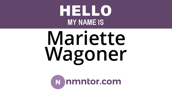 Mariette Wagoner