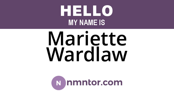 Mariette Wardlaw