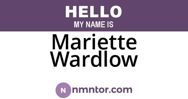 Mariette Wardlow