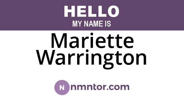 Mariette Warrington