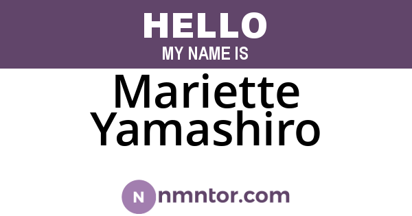 Mariette Yamashiro