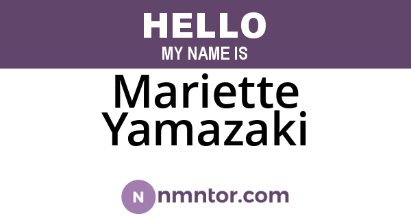 Mariette Yamazaki