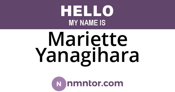 Mariette Yanagihara