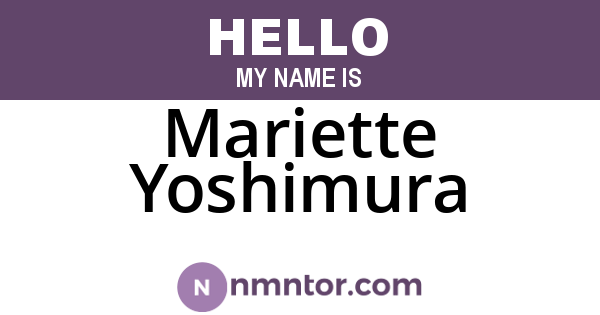 Mariette Yoshimura