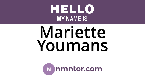 Mariette Youmans