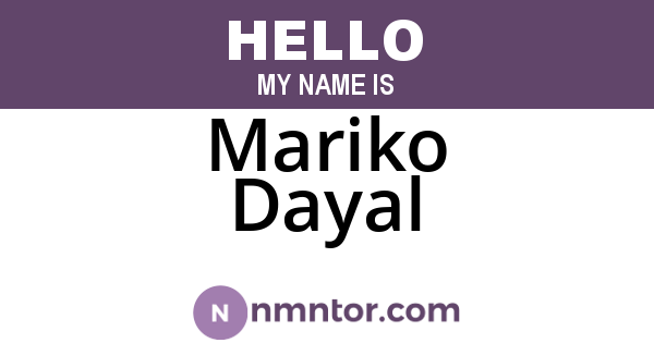 Mariko Dayal