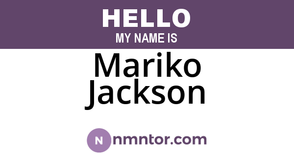 Mariko Jackson