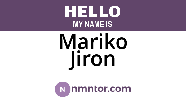 Mariko Jiron