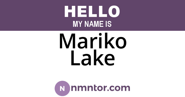 Mariko Lake