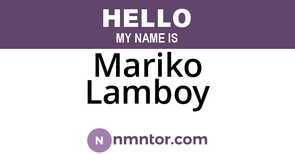 Mariko Lamboy