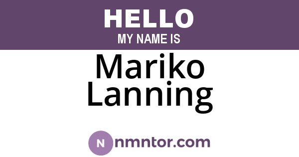 Mariko Lanning