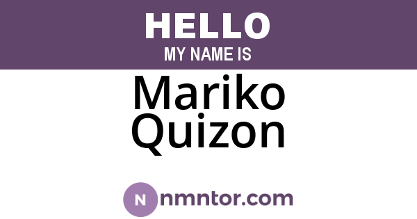 Mariko Quizon
