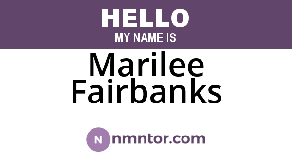 Marilee Fairbanks