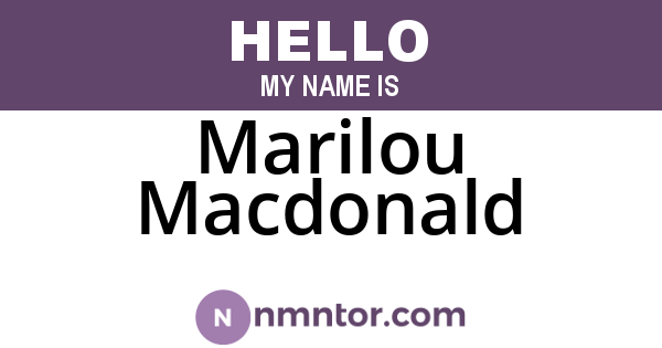 Marilou Macdonald