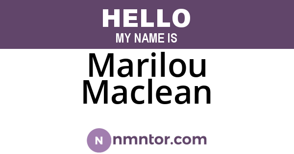 Marilou Maclean
