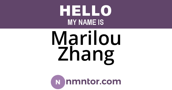 Marilou Zhang