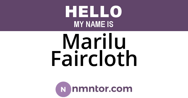 Marilu Faircloth