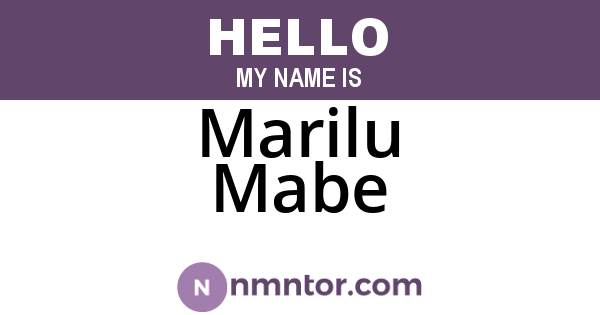 Marilu Mabe
