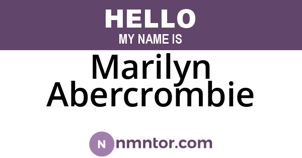 Marilyn Abercrombie