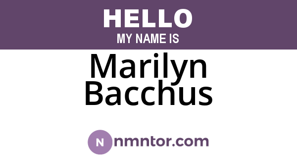 Marilyn Bacchus