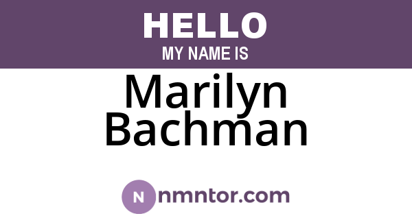 Marilyn Bachman