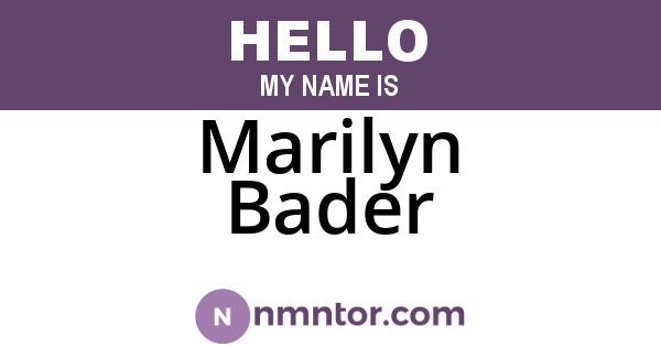 Marilyn Bader