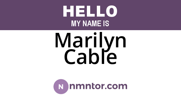 Marilyn Cable
