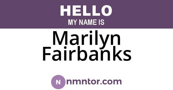 Marilyn Fairbanks