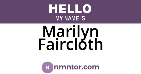 Marilyn Faircloth