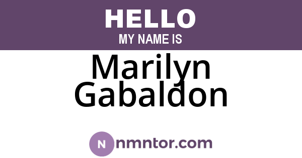 Marilyn Gabaldon