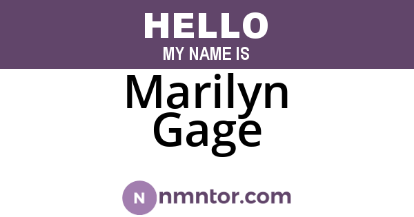 Marilyn Gage