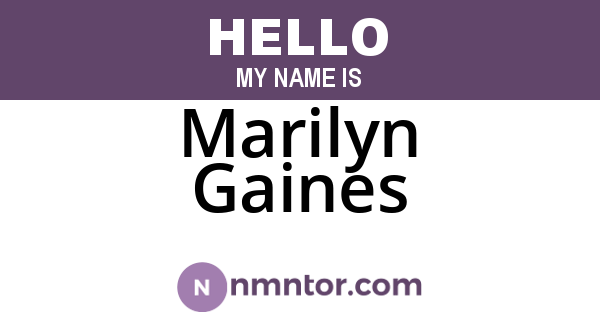 Marilyn Gaines
