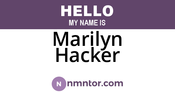 Marilyn Hacker