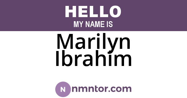 Marilyn Ibrahim