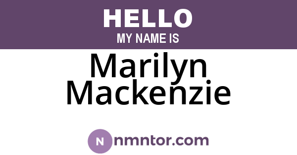 Marilyn Mackenzie
